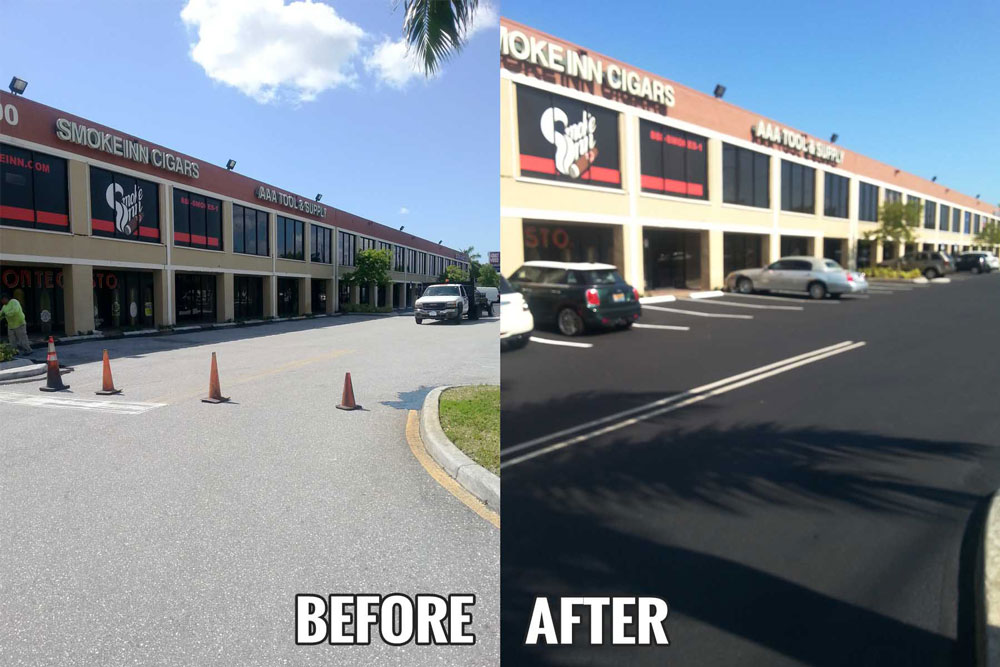Before After Parking Lot Seal Coating